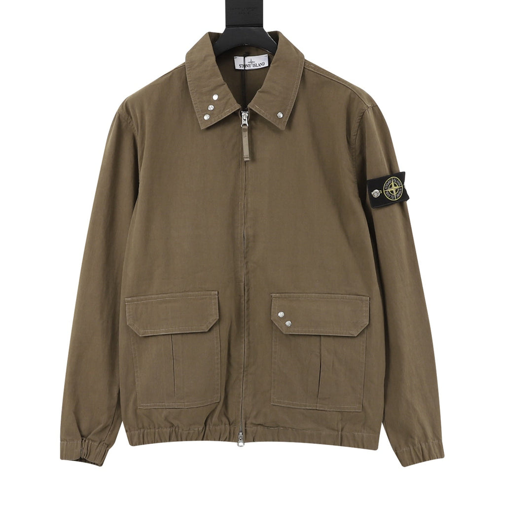 Stone Island Khaki Zip Up Field Jacket