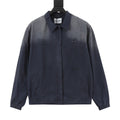 Miu Miu Gradient Washed Logo Embroidery Work Jacket Navy