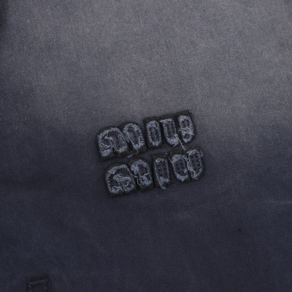 Miu Miu Gradient Washed Logo Embroidery Work Jacket Navy