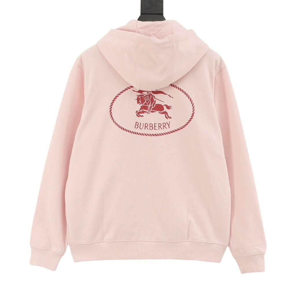 Burberry Equestrian Knight Logo Pink Full Zip Hoodie