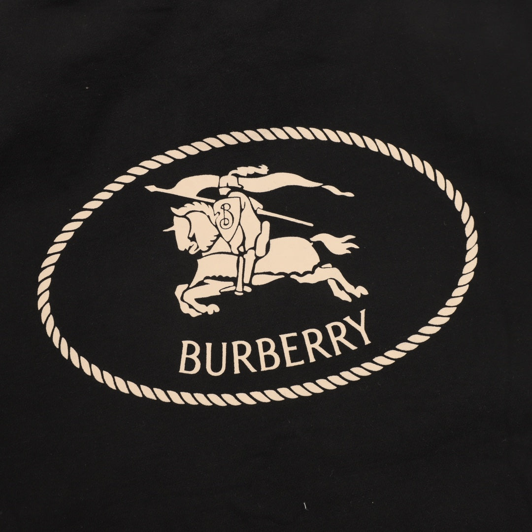 Burberry Equestrian Knight Logo Black Full Zip Hoodie