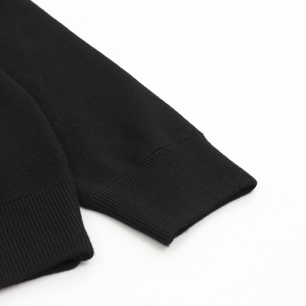 Chanel Double C Logo Black Half Zip Turtleneck Knit Sweater