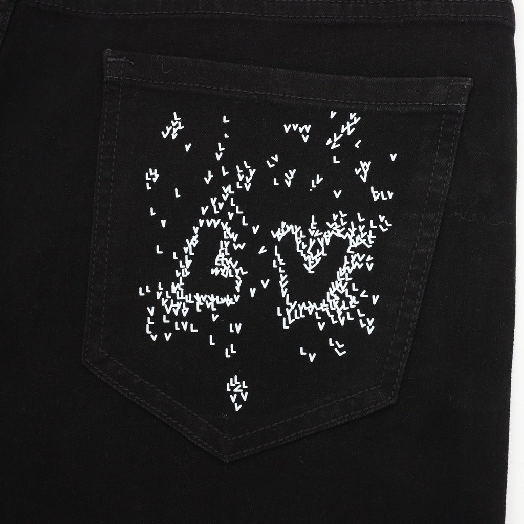 Louis Vuitton LV Logo Straight Fit Denim Jeans Black
