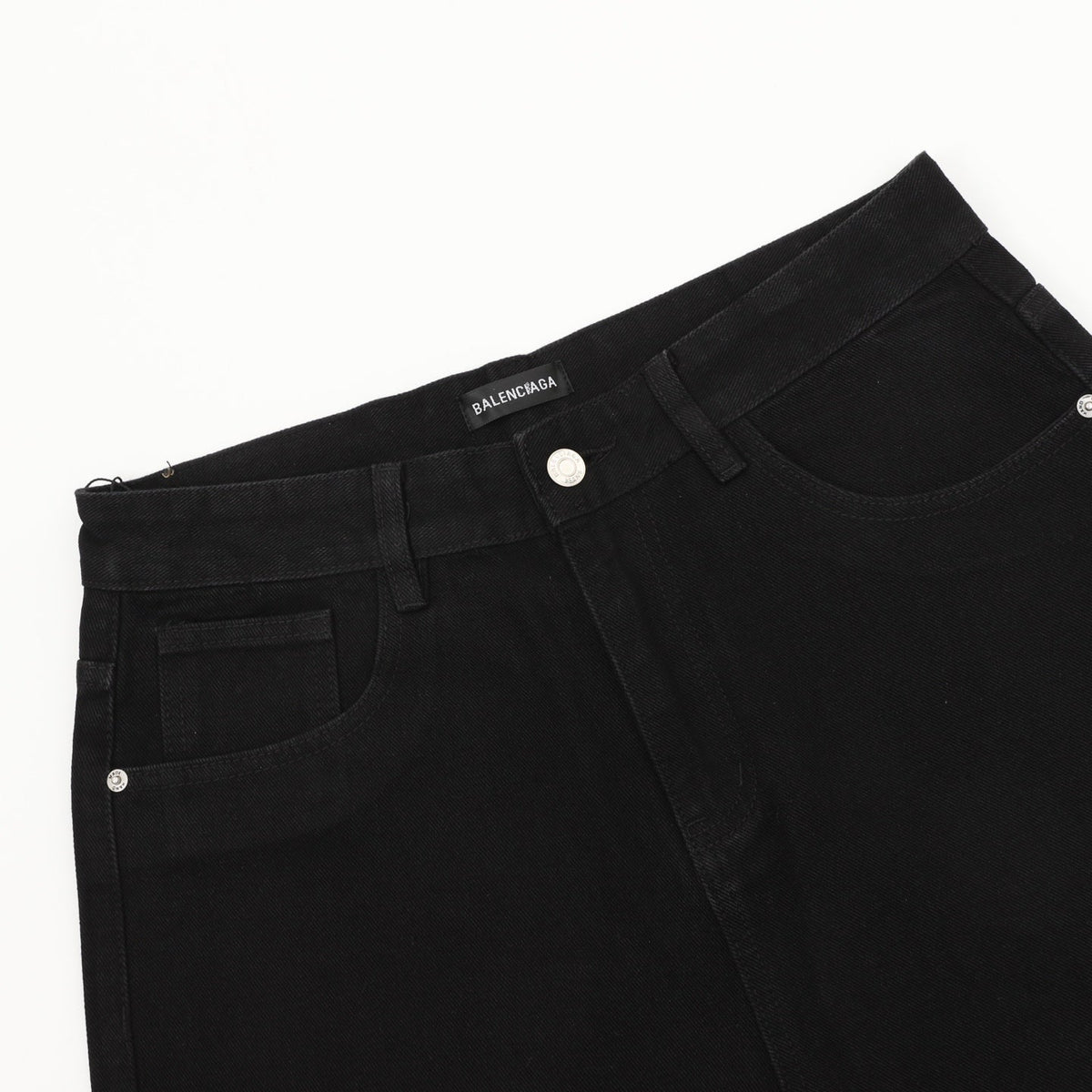 Balenciaga BB Logo Wide Leg Denim Jeans Black