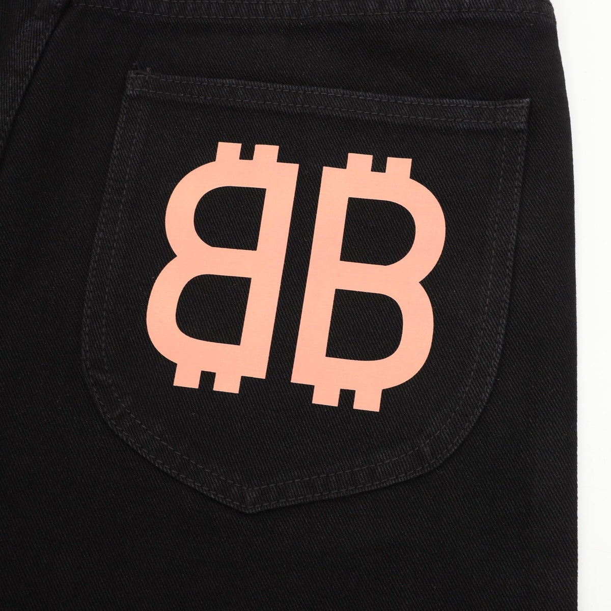 Balenciaga BB Logo Wide Leg Denim Jeans Black