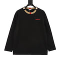 Burberry Icon Stripe Collar Black Long Sleeve T-Shirt