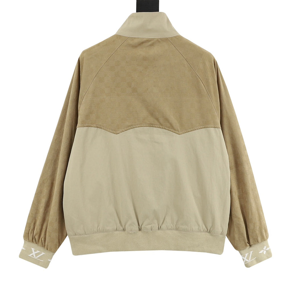 Louis Vuitton Spliced Stand Collar Bomber Jacket Khaki