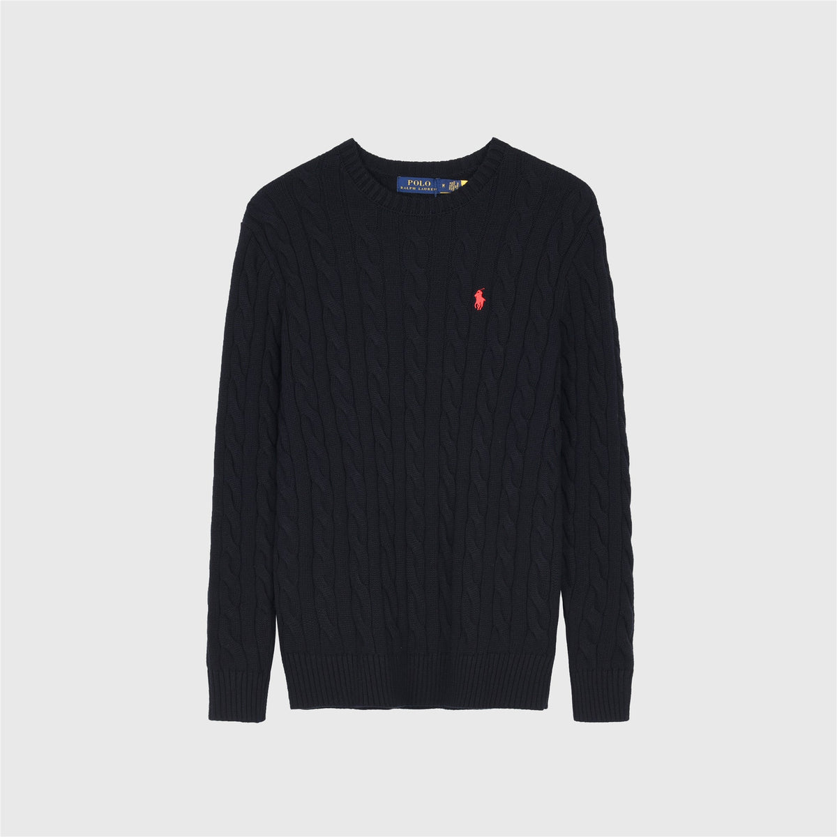Polo Ralph Lauren Men's Cable Knit Crewneck Sweater Black