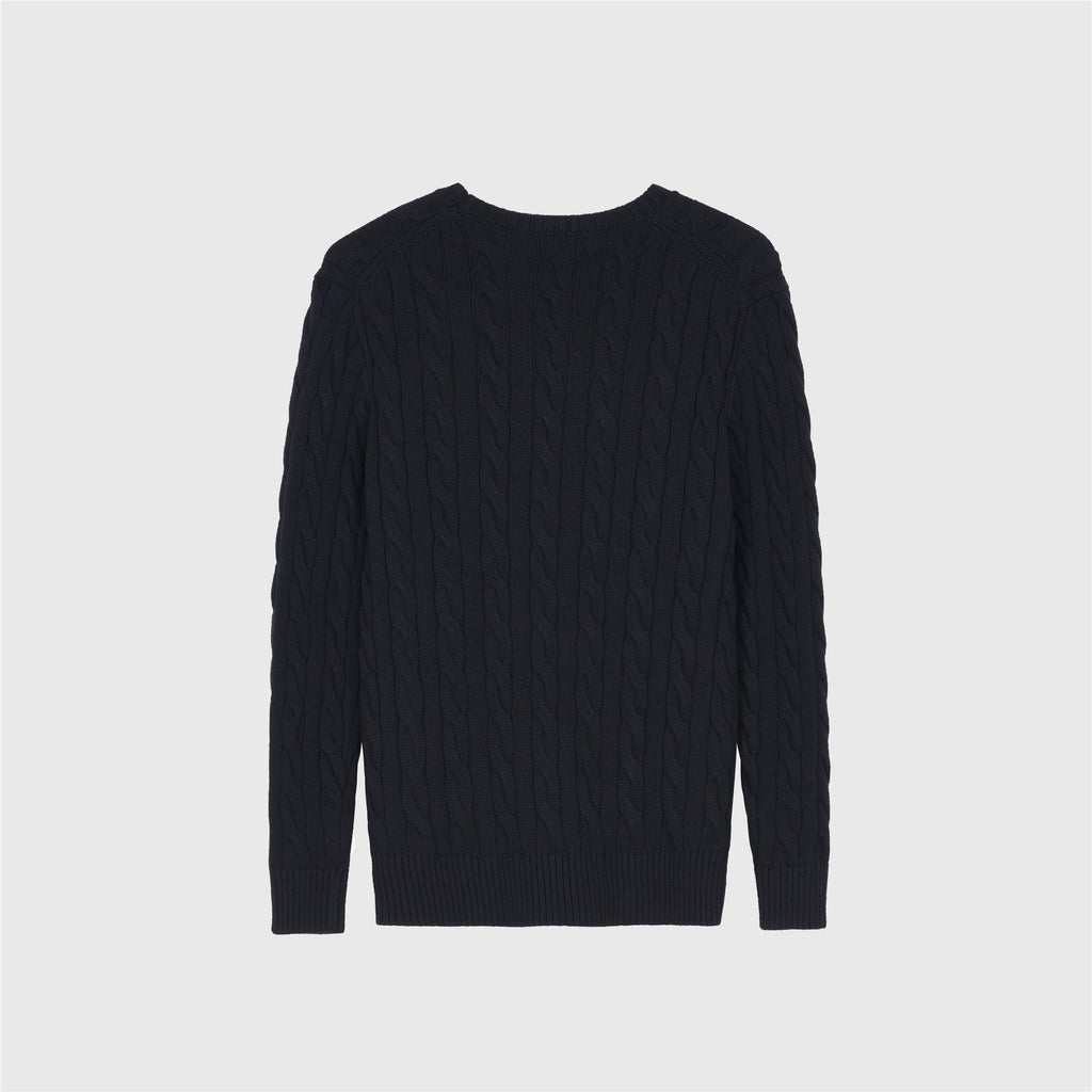 Polo Ralph Lauren Men's Cable Knit Crewneck Sweater Black