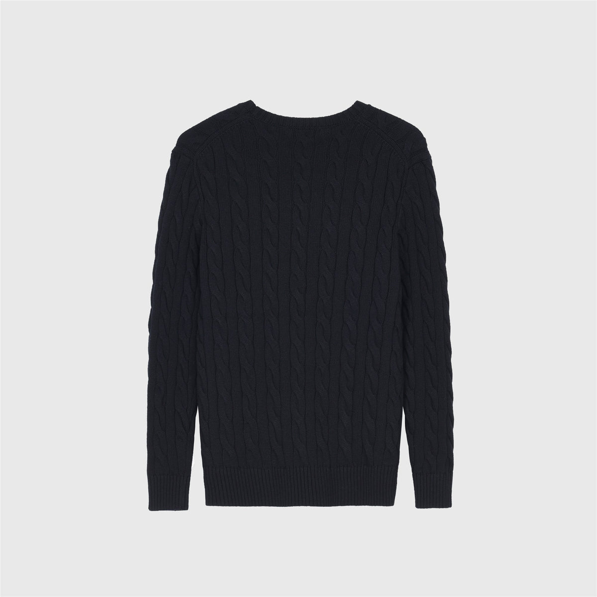 Polo Ralph Lauren Men's Cable Knit Crewneck Sweater Black