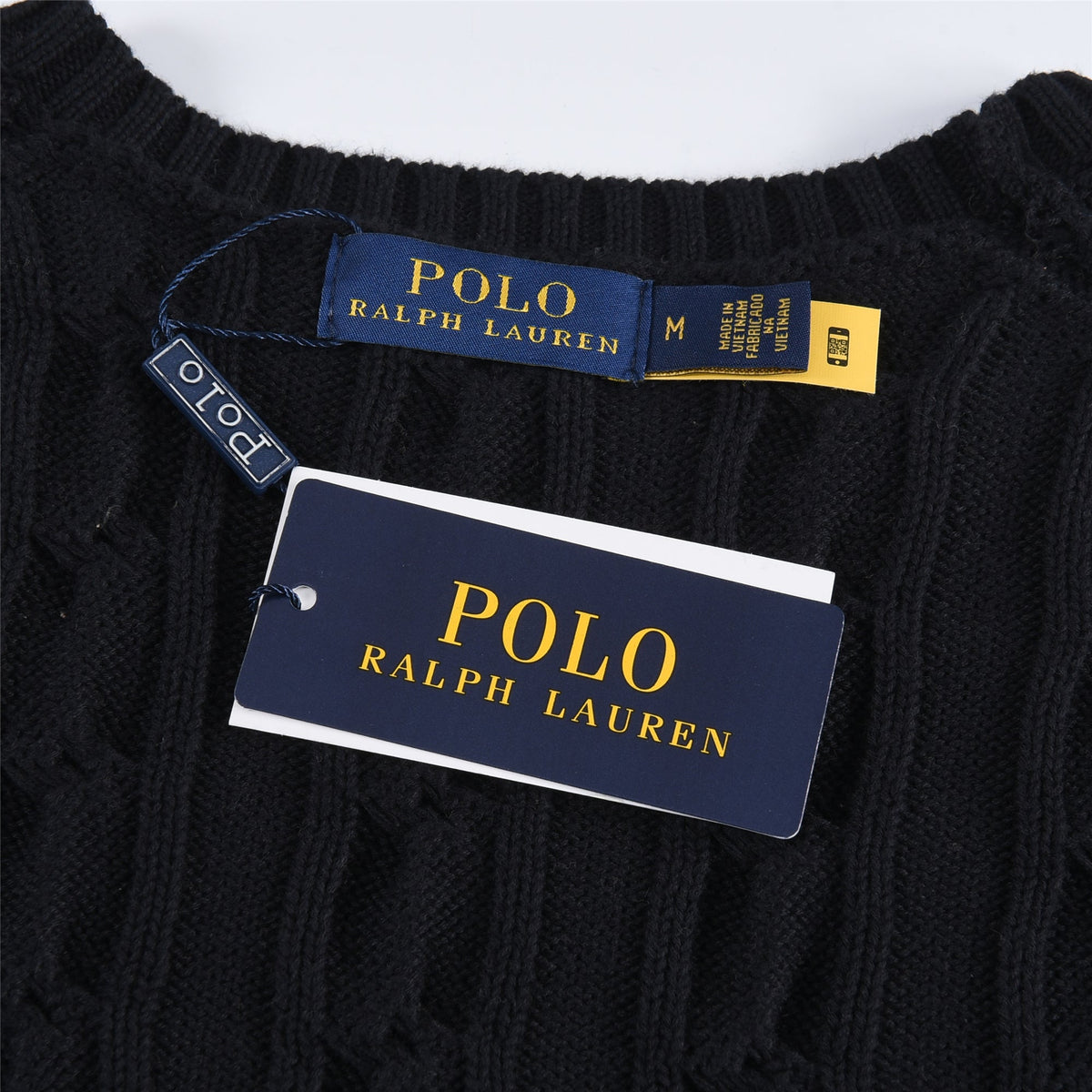 Polo Ralph Lauren Men's Cable Knit Crewneck Sweater Black