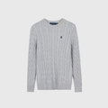 Polo Ralph Lauren Men's Cable Knit Crewneck Sweater Light Grey