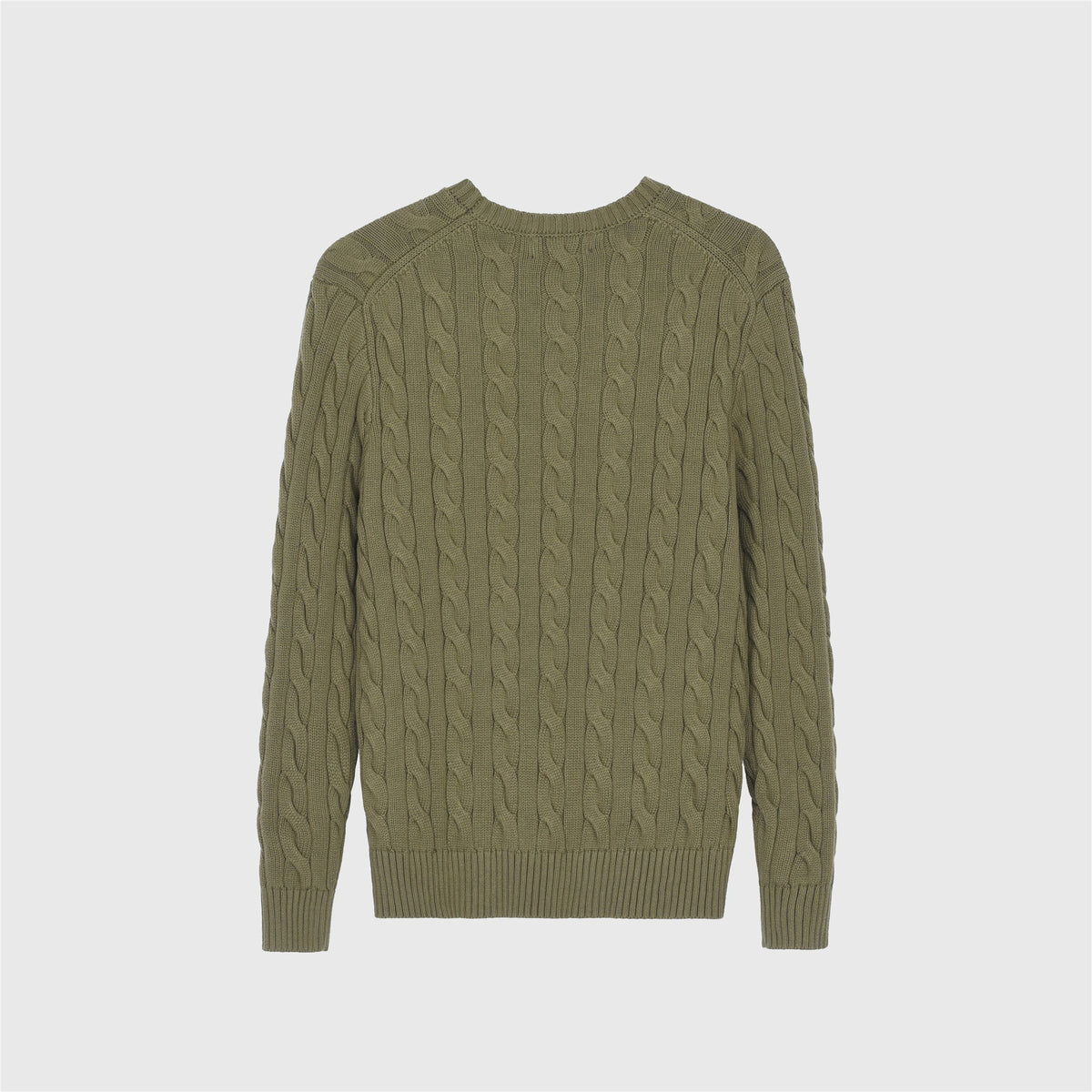 Polo Ralph Lauren Men's Cable Knit Crewneck Sweater Olive Green
