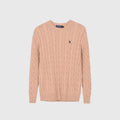 Polo Ralph Lauren Men's Cable Knit Crewneck Sweater Light Tan