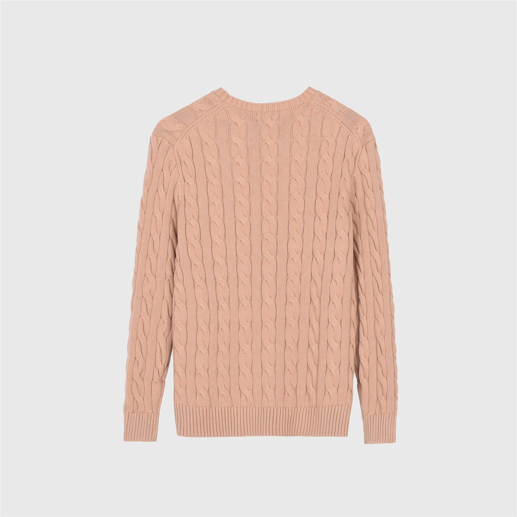 Polo Ralph Lauren Men's Cable Knit Crewneck Sweater Light Tan