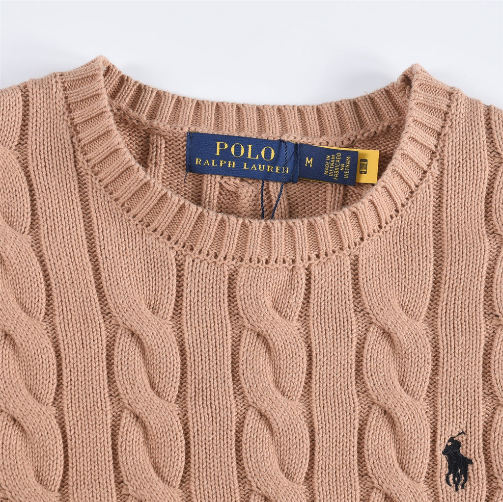 Polo Ralph Lauren Men's Cable Knit Crewneck Sweater Light Tan