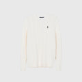Polo Ralph Lauren Men's Cable Knit Crewneck Sweater Cream White