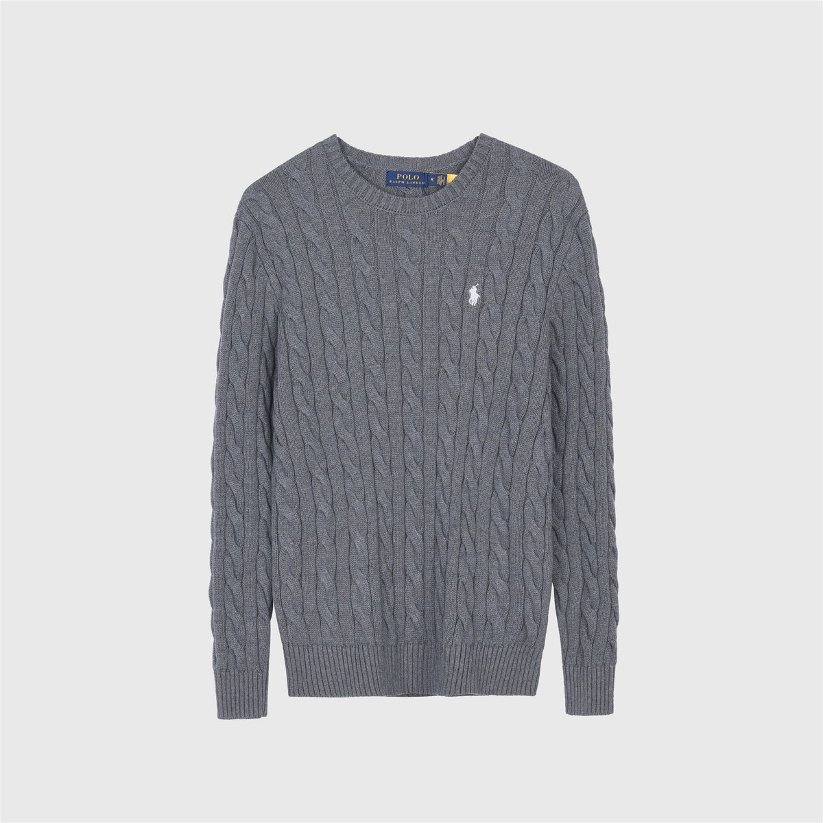 Polo Ralph Lauren Men's Cable Knit Crewneck Sweater Dark Grey