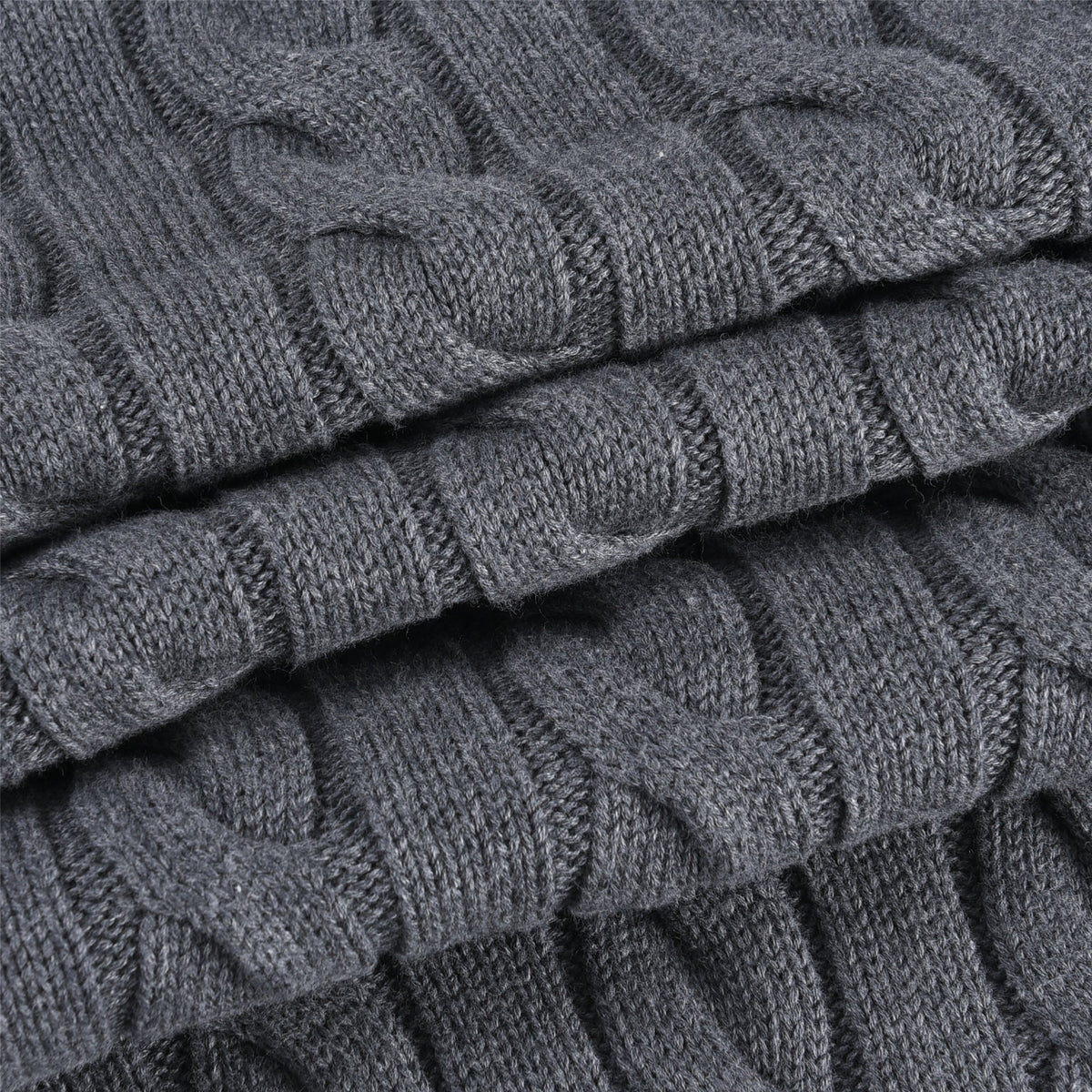 Polo Ralph Lauren Men's Cable Knit Crewneck Sweater Dark Grey