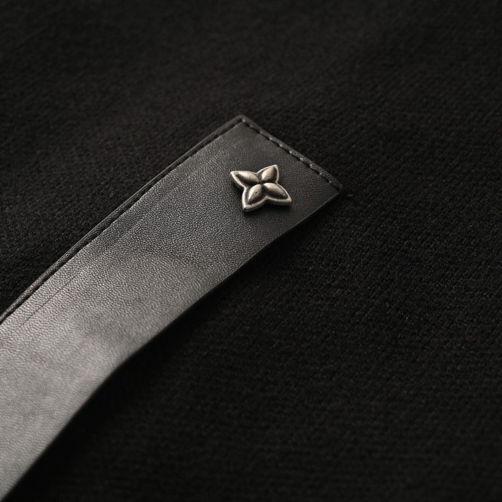 Louis Vuitton Black Leather Trim Full Zip Knit Jacket
