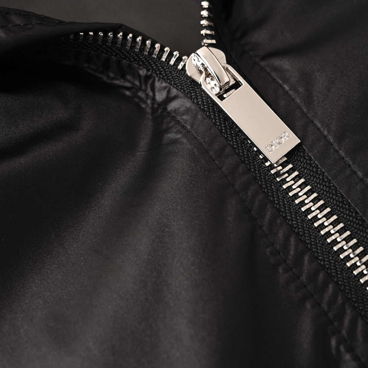 Dior Black Hooded Nylon Windbreaker Jacket
