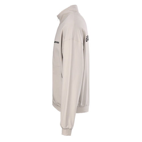 Balenciaga Off White Logo Full Zip Stand Collar Sweatshirt