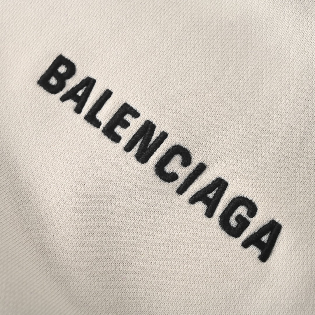 Balenciaga Off White Logo Full Zip Stand Collar Sweatshirt
