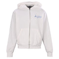 Balenciaga White Gothic Logo Full Zip Hooded Sweatshirt