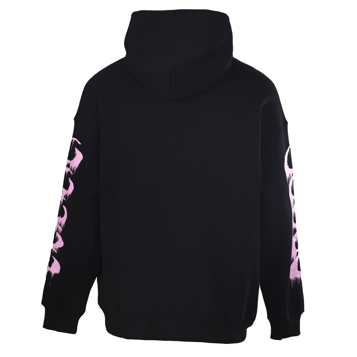 Balenciaga Black Pink Drip Print Pullover Hoodie