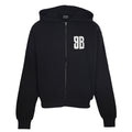 Balenciaga Black BB Logo Full Zip Hooded Sweatshirt