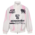 Acne Studios White Pink Graphic Print Zip Track Jacket