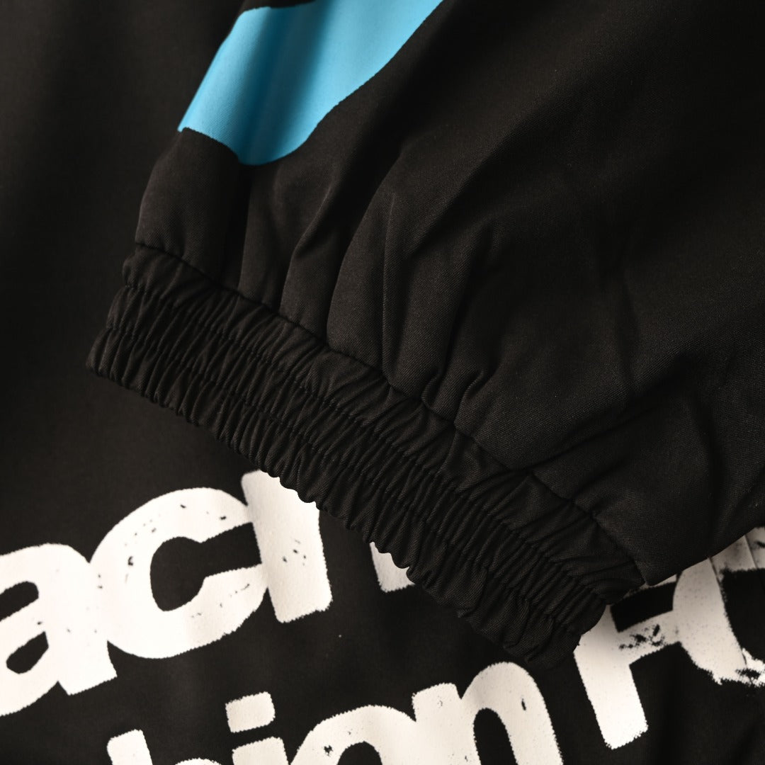 Acne Studios Black Blue Graphic Print Zip Track Jacket