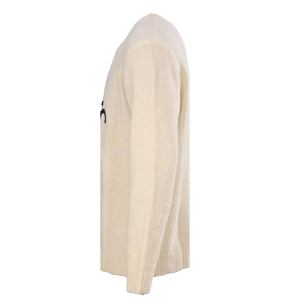 Louis Vuitton Cream Script Vuitton Logo Crew Neck Sweater