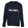 Louis Vuitton Navy Script Vuitton Logo Crew Neck Sweater