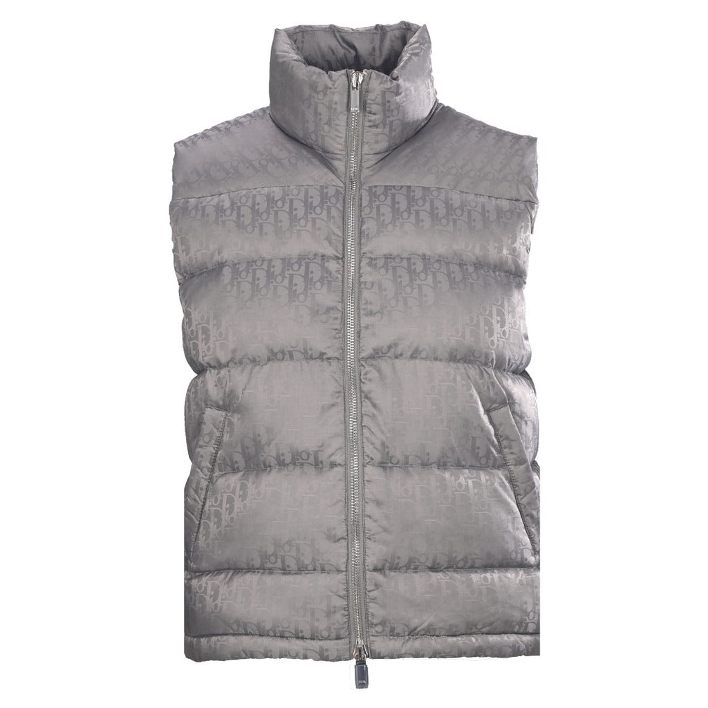 Dior Grey Oblique Print Puffer Vest