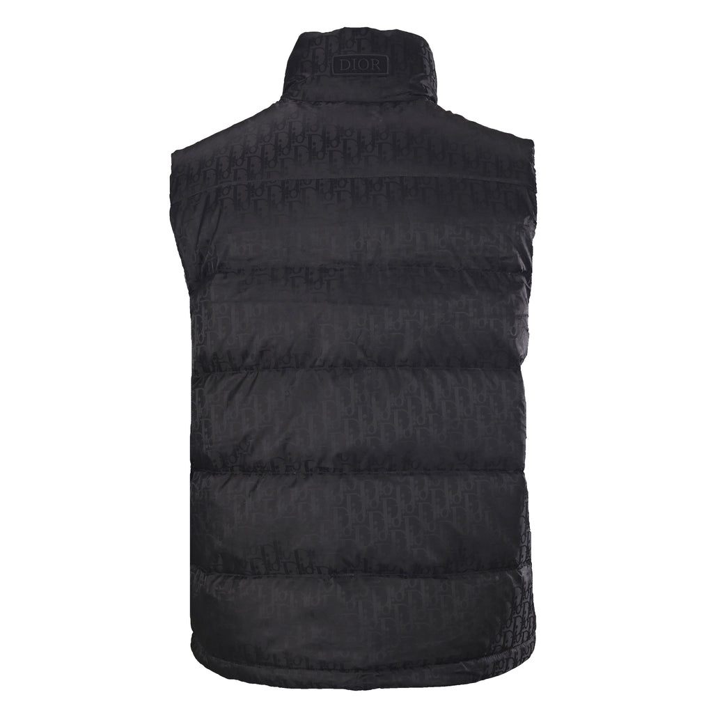 Dior Black Oblique Print Puffer Vest