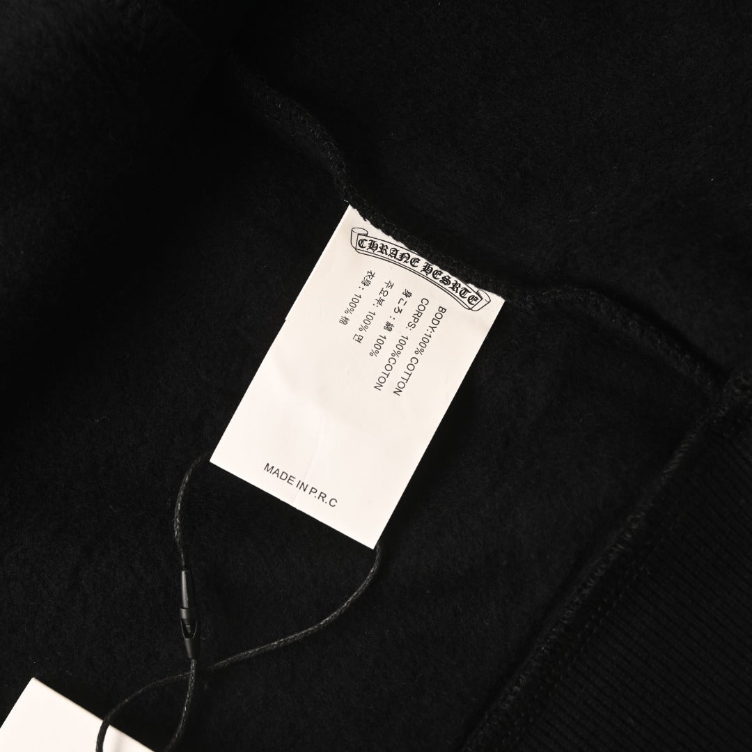 Chrome Hearts Black Blue Horseshoe Logo Pullover Hoodie