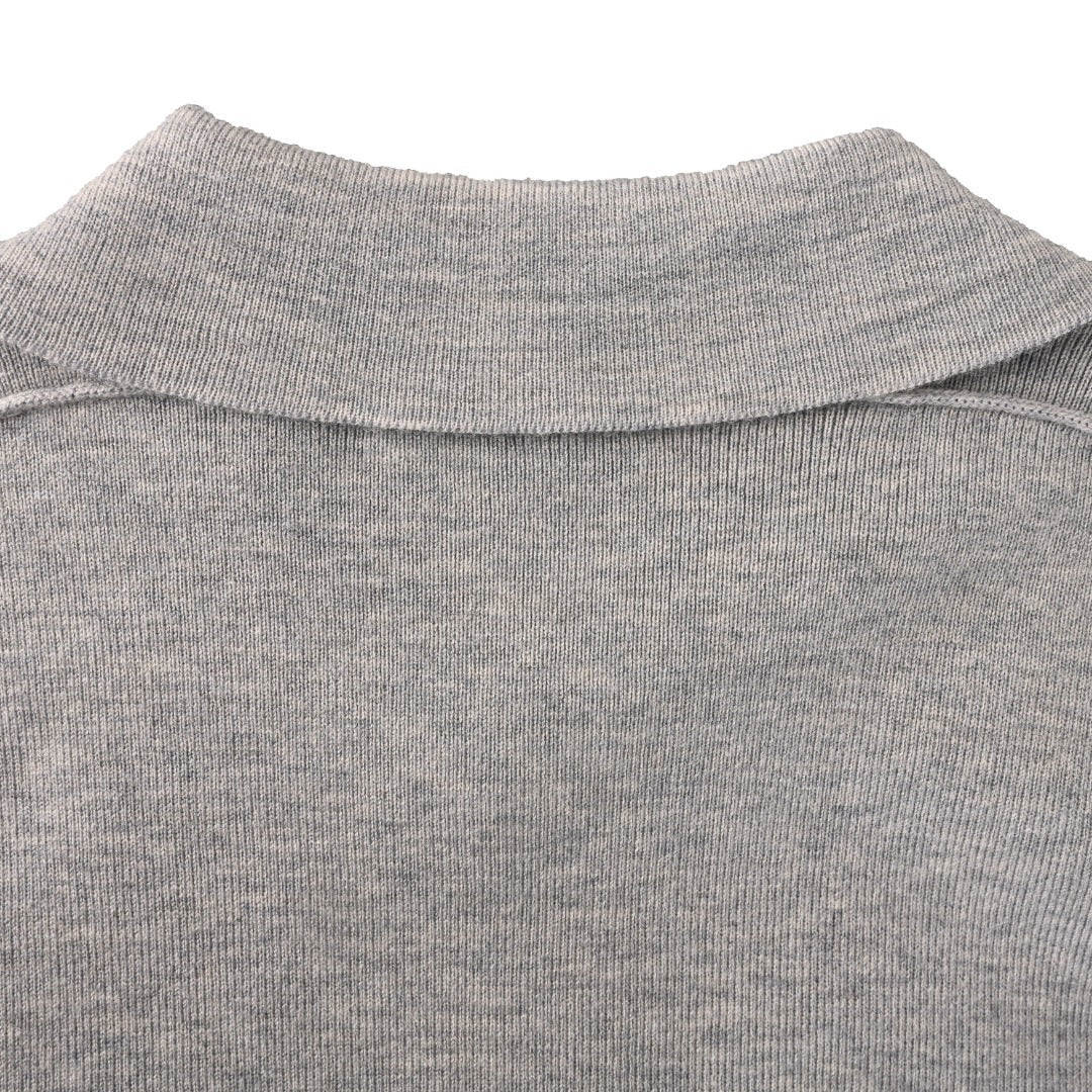 Burberry Grey Collared Button Knit Cardigan