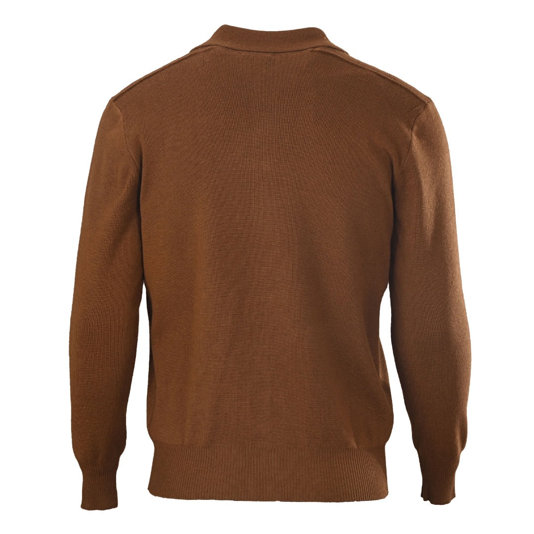 Burberry Brown Collared Button Knit Cardigan