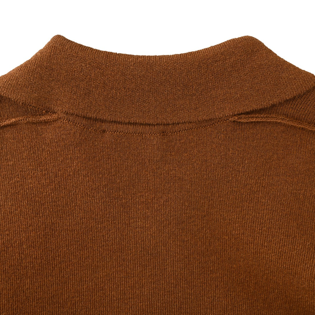 Burberry Brown Collared Button Knit Cardigan