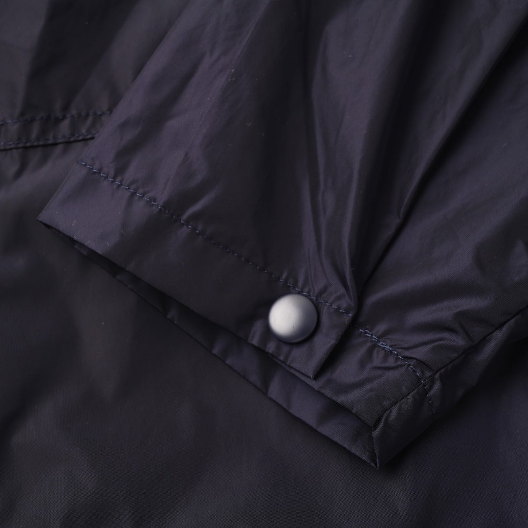 Prada Navy Stripe Logo Hooded Nylon Windbreaker