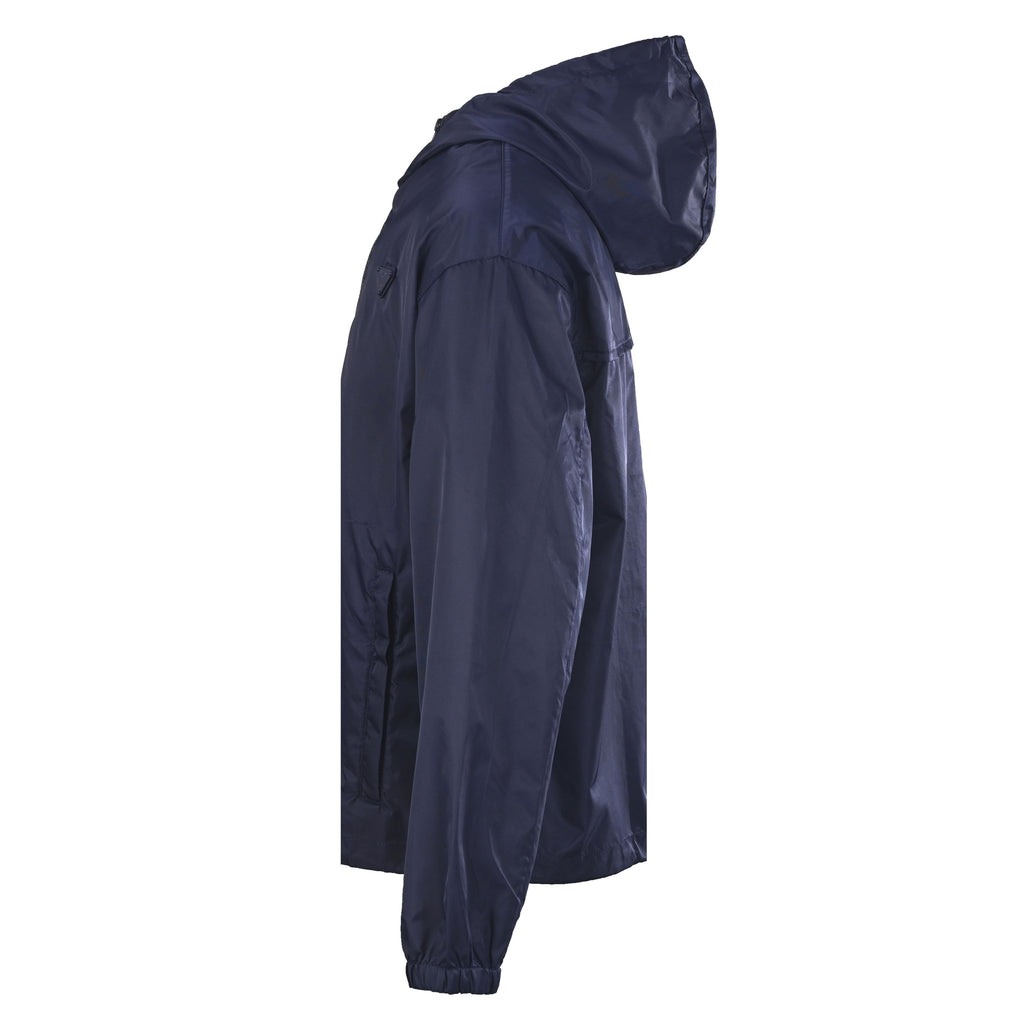 Prada Navy Triangle Logo Re-Nylon Hooded Windbreaker