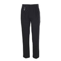 Prada Black Triangle Charm Pleated Straight Leg Trousers