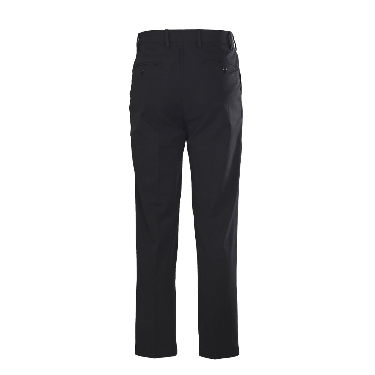 Prada Black Triangle Charm Pleated Straight Leg Trousers