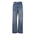 Fendi Roma Blue Washed Regular Wide Leg Denim Jeans
