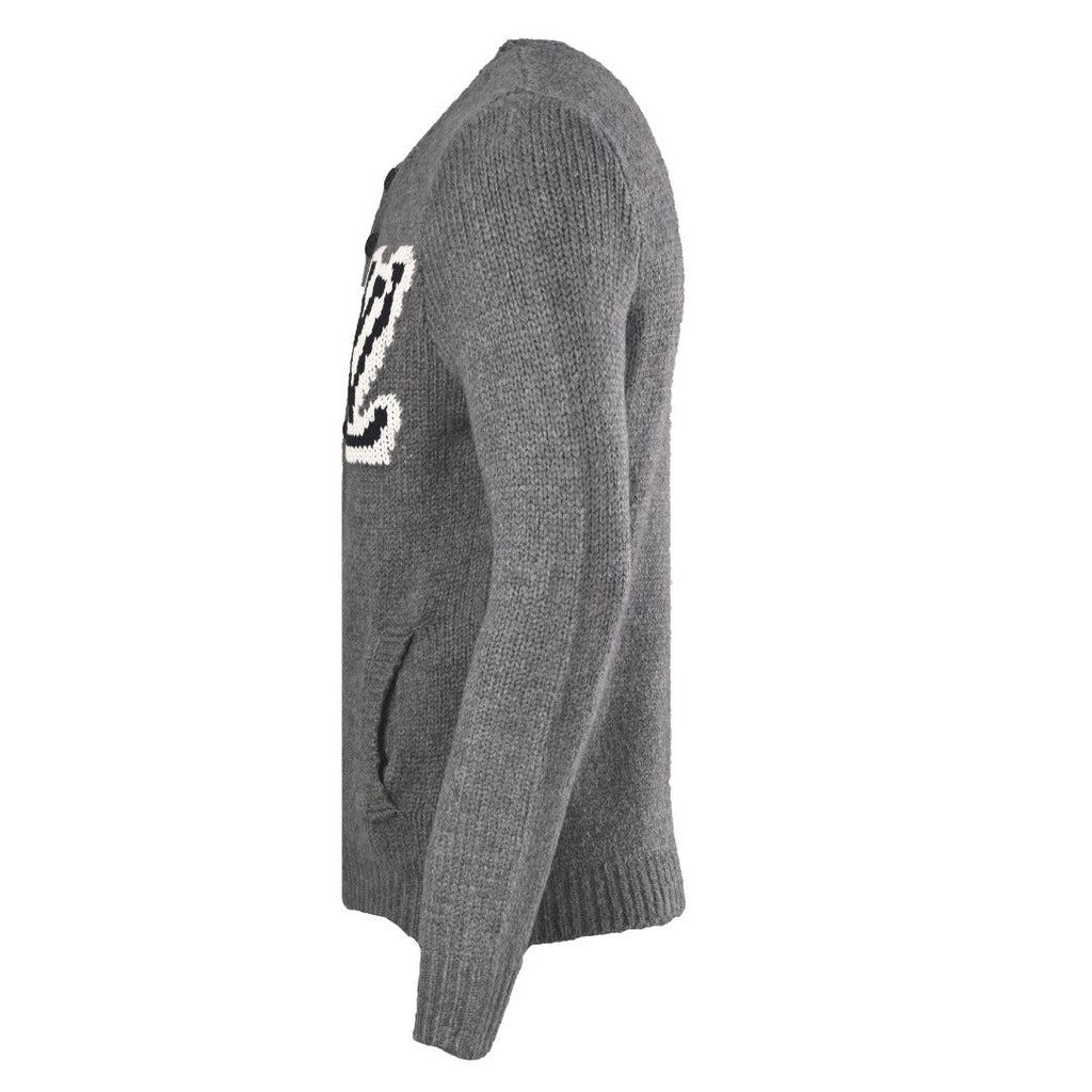 Louis Vuitton Grey LV Logo Knit Button Cardigan