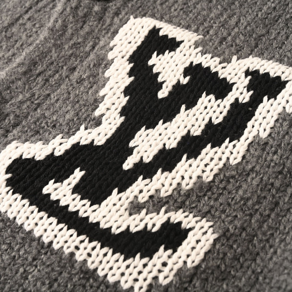 Louis Vuitton Grey LV Logo Knit Button Cardigan