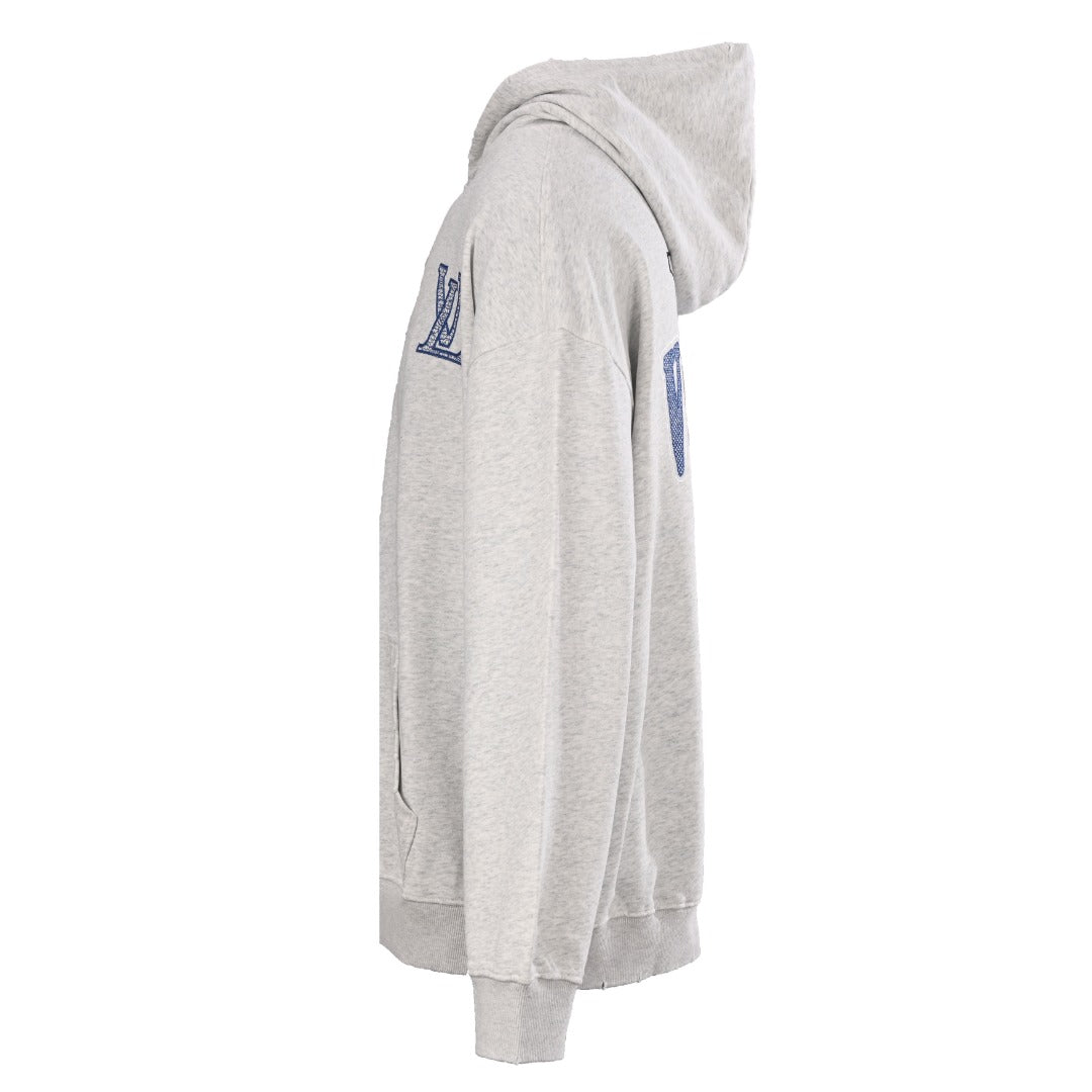 Louis Vuitton Grey LV Logo Embroidered Hoodie