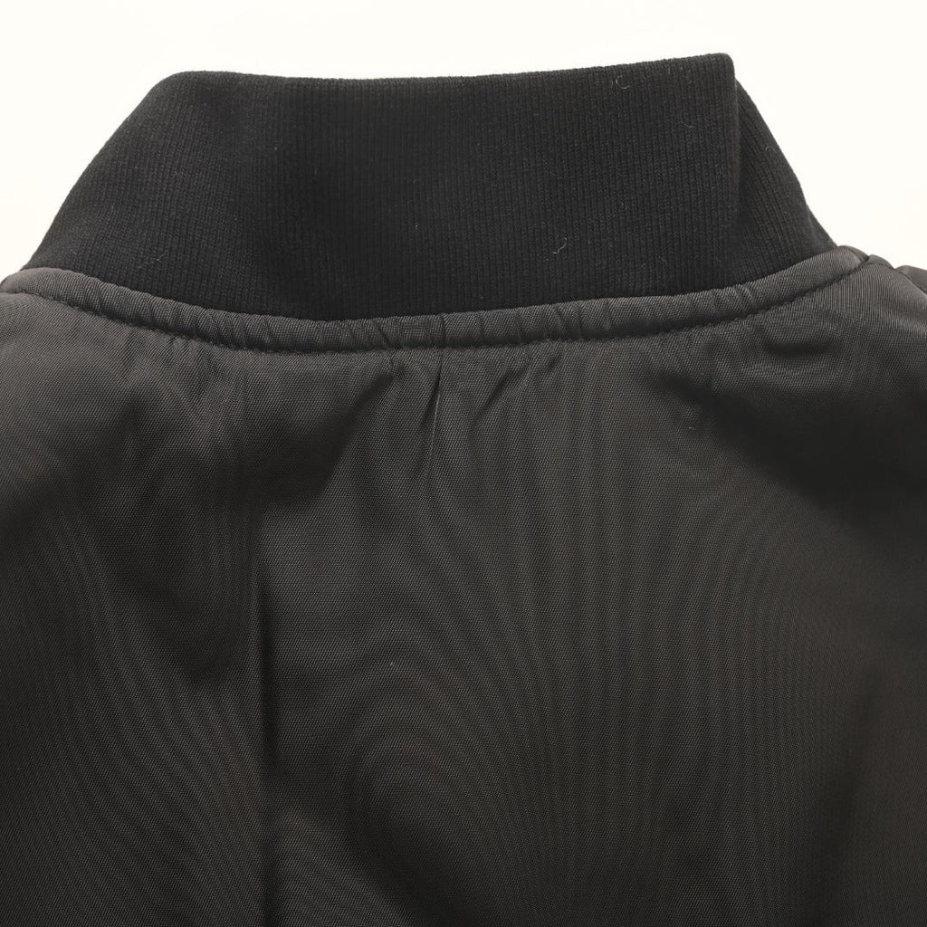 Balenciaga Black Embroidered Logo Varsity Bomber Jacket