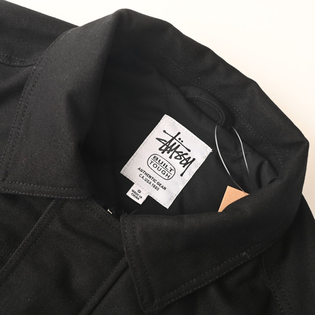 Stussy Built Tough Black Canvas Work Jacket